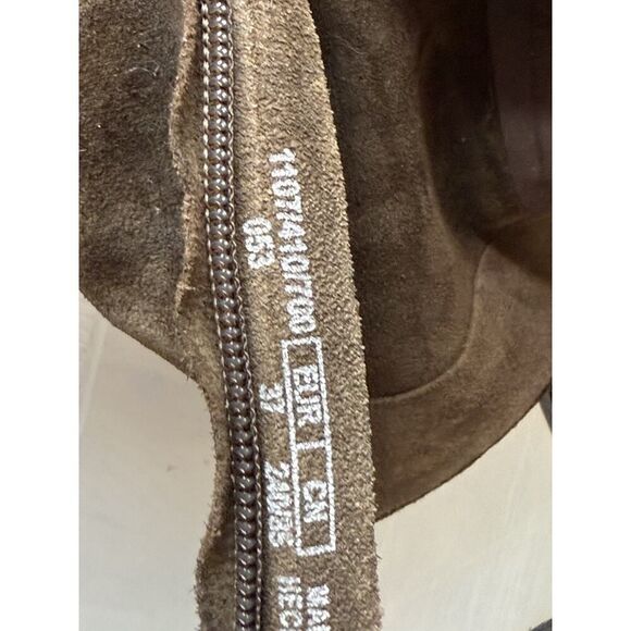 NEW Zara Brown Suede Ankle Boots Size US 6.5 Chunky Block Heel Fall Shoes - Picture 6 of 7